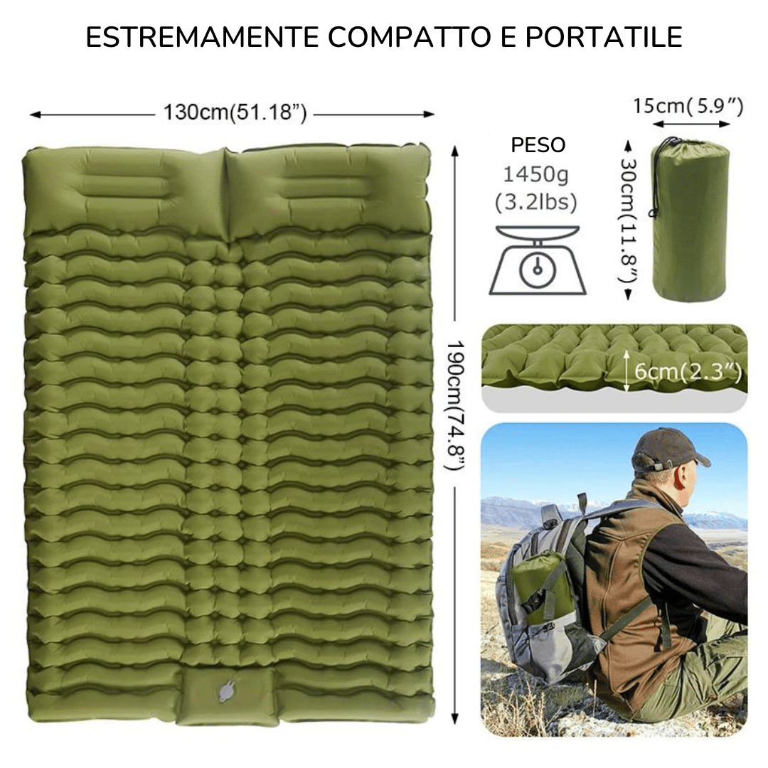 Facile da gonfiare con pompa a pedale integrata